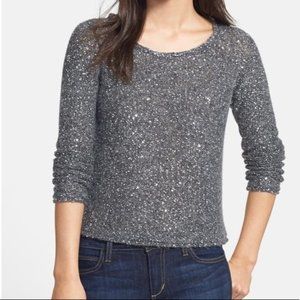 TOWNSEN Sparkly Sequins Pewter Grey Sweater Size M